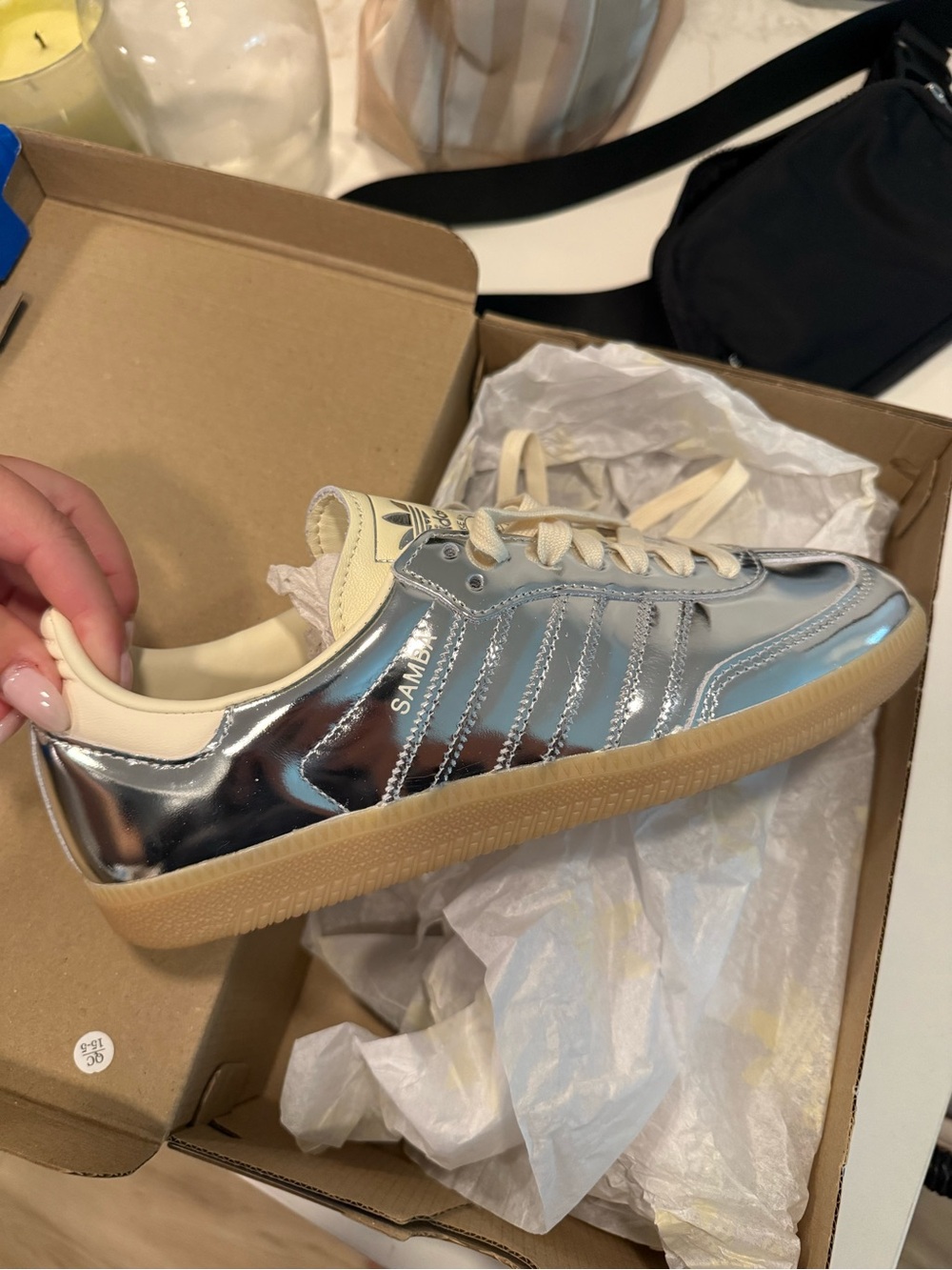 Adidas Samba Metallic Silver Sneakers - Picture 4 of 8